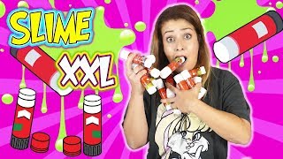 Slime con PEGAMENTO en BARRA GIGANTE  glue stick slime XXL  Experimentos caseros con slime [upl. by Frankel]