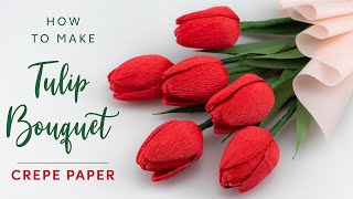 How To Make Tulip Bouquet Paper  Paper Flower  Soul Flower [upl. by Aynatan]