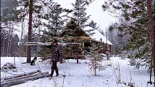 Off Grid Cabin Living Spring Firewood And Starting The Woodshed Build [upl. by Eanehs137]