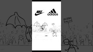 Nike vs Adidas🔥funny nike adidas memes shorts viralvideo [upl. by Auqinot]