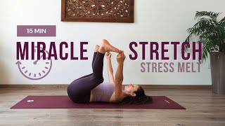 15 MIN RELAXING YOGA TO REDUCE STRESS amp ANXIETY 💜 Calming stretches  Savasana  music only [upl. by Releehw]