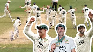 Behind the scenes for Australias epic day five win at the G  Australia v India 202425 [upl. by Valerye]