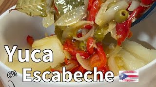 YUCA en Escabeche cassava receta paso a paso  recipe step by step Puerto Rican style [upl. by Acyssej]