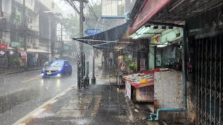 4K Walking in Heavy Rain in Bangkok during Rainy Season in Thailand [upl. by Garik]