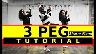 3 Peg Sharry Man Bhangra Dance Tutorial  3 Peg Easy Dance Choreography  FITNESS DANCE with RAHUL [upl. by Noakes]