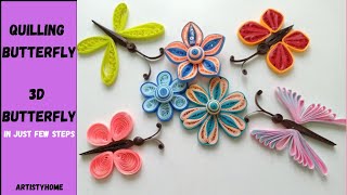 Quilling Butterfly  Easy Quilled Butterflies  Paper Quilling Butterfly Tutorial [upl. by Charlet]