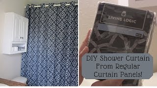 DIY Extra Long Shower Curtain From Regular Curtain [upl. by Flanna932]