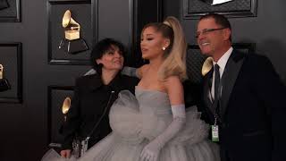 Ariana Grande On The Red Carpet  Fashion Cam  2020 GRAMMYs [upl. by Rehpotsrihc889]