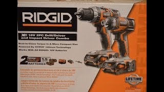 RIDGID 18v 2pc drilldriver and impact driver combo unboxing and review [upl. by Tavie]