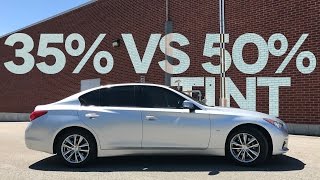 35 vs 50 Car Window Tint Comparison on my Infiniti Q50 [upl. by Noemys]