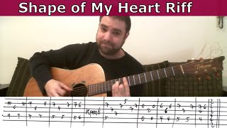 Tutorial Shape of My Heart Riff  w TAB How to Play the Song [upl. by Anig757]