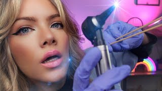 ASMR Unclogging your Clogged Ears  Otoscope Ear Inspection Ear Cleaning Hearing Test Binaural [upl. by Umeko]