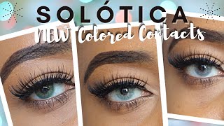 SOLÓTICA  5 NEW CONTACT COLORS JUST LAUNCHED  AQUARELLA DECEMBER 2021 TRYON amp REVIEW ON DARK EYES [upl. by Esbenshade]