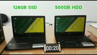 ACER E5 575 128GB SSD vs ACER E5 575 500GB HDD [upl. by Rubbico829]