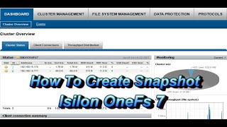 How To Create Snapshot Isilon OneFS 7 [upl. by Tongue]