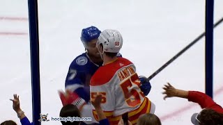 Noah Hanifin vs Mathieu Joseph Jan 6 2022 [upl. by Naesad334]