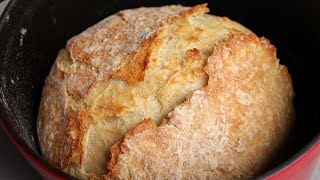 Easy No Knead Bread Recipe  Bread amp Baking [upl. by Ahsehyt]