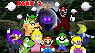 Can Team Mario Escape King Boo Mansion in New Super Mario Bros PART 2 [upl. by Imarej]