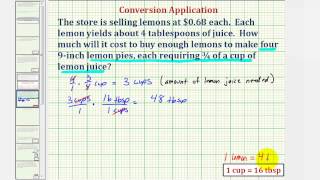 Unit Conversion Application  Number of Lemons for a Lemon Pie [upl. by Lillis]