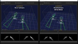 Leap Motion drivers v2 vs v3 Orion Beta with Brekel Hands [upl. by Anika]