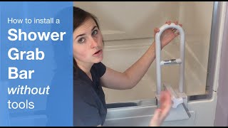 How to Install a Shower No Drill Grab Bars [upl. by Eimmaj]