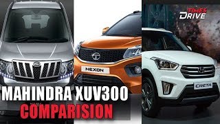 Mahindra XUV300 vs Tata Nexon vs Hyundai Creta  Specification comparison [upl. by Creamer13]