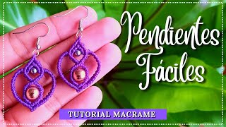 DIY ARETES en MACRAME paso a paso  DIY Macrame Earrings Tutorial [upl. by Hartmunn598]