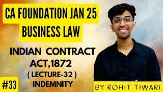 33 Indian Contract Act1872  Contract of Indemnity  Lecture32  Business Law  CACSCMA Fond [upl. by Rammaj82]