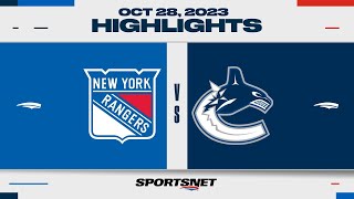 NHL Highlights  Rangers vs Canucks  October 28 2023 [upl. by Crispa]