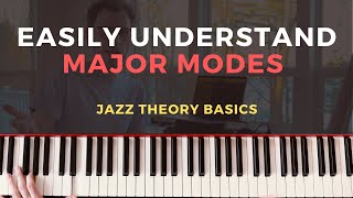 MAJOR MODES EASY TUTORIAL Ionian Dorian Phrygian Lydian Mixolydian MODAL JAZZ PIANO [upl. by Minta436]