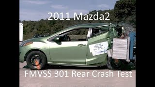 20082014 Mazda2Demio FMVSS 301 Rear Crash Test 50 Mph [upl. by Omor963]