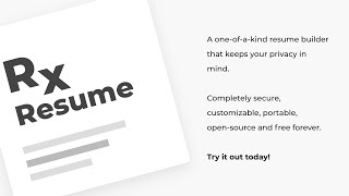 Reactive Resume  Free amp Open Source Resume Builder [upl. by Eseekram]