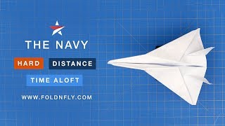 ✈ How to Make a Jet Fighter Paper Airplane  Fold N Fly  The Navy Aircraft [upl. by Tremann]