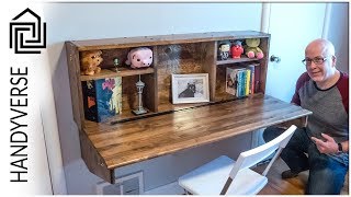 Save space Build this wall mounted fold down desk  EP 025 [upl. by Thalassa953]