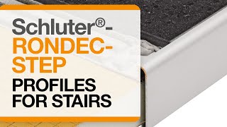 How to install tile trim on stairs Schluter®RONDECSTEP profile [upl. by Madaras]