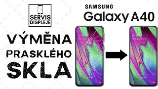 Výměna prasklého skla displeje Samsung Galaxy A40  servis displeje sro [upl. by Mazur555]