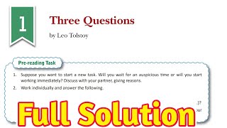 DAV Class 8 English Chapter 1 Three Questions SolutionsDAV Class 8 English Ch1Study With Deep [upl. by Sunderland788]