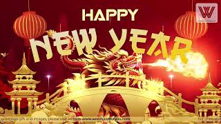 Happy Chinese New Year 2024 Year of Dragon Video Greetings Gif with Sound [upl. by Kynthia]