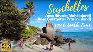 4K Seychelles real walking tour Anse Royale Mahé and Anse Georgette Praslin Real experience [upl. by Gauntlett]