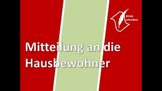 Briefe schreiben Mitteilung an die Hausbewohner [upl. by Icam]