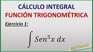 INTEGRAL FUNCIONES TRIGONOMÉTRICAS  EJERCICIO 1 TIPO 1 [upl. by Enitsenrae]