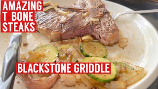 HOW TO MAKE PERFECT TBONE STEAKS ON THE 36” BLACKSTONE GRIDDLE [upl. by Tertius]