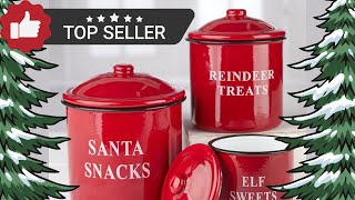 Factory Direct Craft Christmas Snack Enamelware Canister Set [upl. by Cull902]