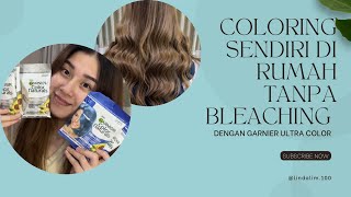 warnain rambut sendiri dirumah tanpa bleaching dengan garnier ultra color ash blonde mix trus blue [upl. by Gustafson]