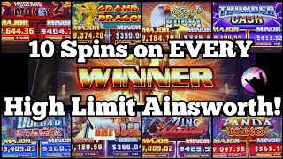 10 Spins on EVERY High Limit Ainsworth Slot [upl. by Cornwell]