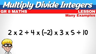 Multiply Divide Integers Grade 8 [upl. by Colis]