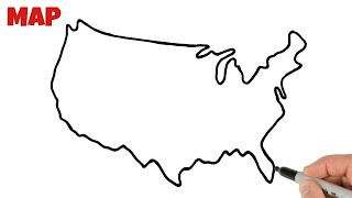 How to Draw USA Map Easy  Country Maps Drawing [upl. by Annaoi]