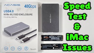 ACASIS Thunderbolt 3 USB 40 M2 Nvme Enclosure 40Gbps  Speed test with iMac [upl. by Bindman448]