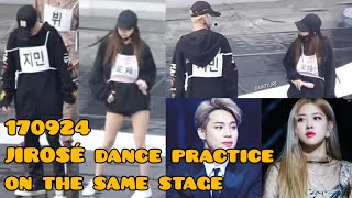 JIROSE 170924 bts jiminampblackpink rosé quotdance practice on the same stagequot [upl. by Ilat]