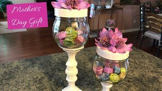 Dollar Tree Mother’s Day Candy Jar Diy [upl. by Rosinski]